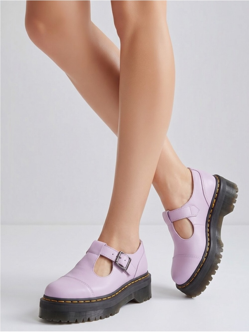 Dr. Martens Addina Quad Flower Mary Janes Lavender - Picture 3 of 11